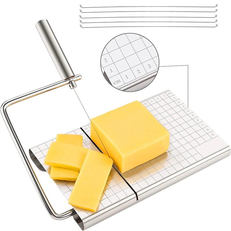 Multi‑Functional Cheese Slicer Cutter Stainless Steel Hand‑Held Cutting Tool For Cheese Butter Ham Sausage Home Kitchen Use