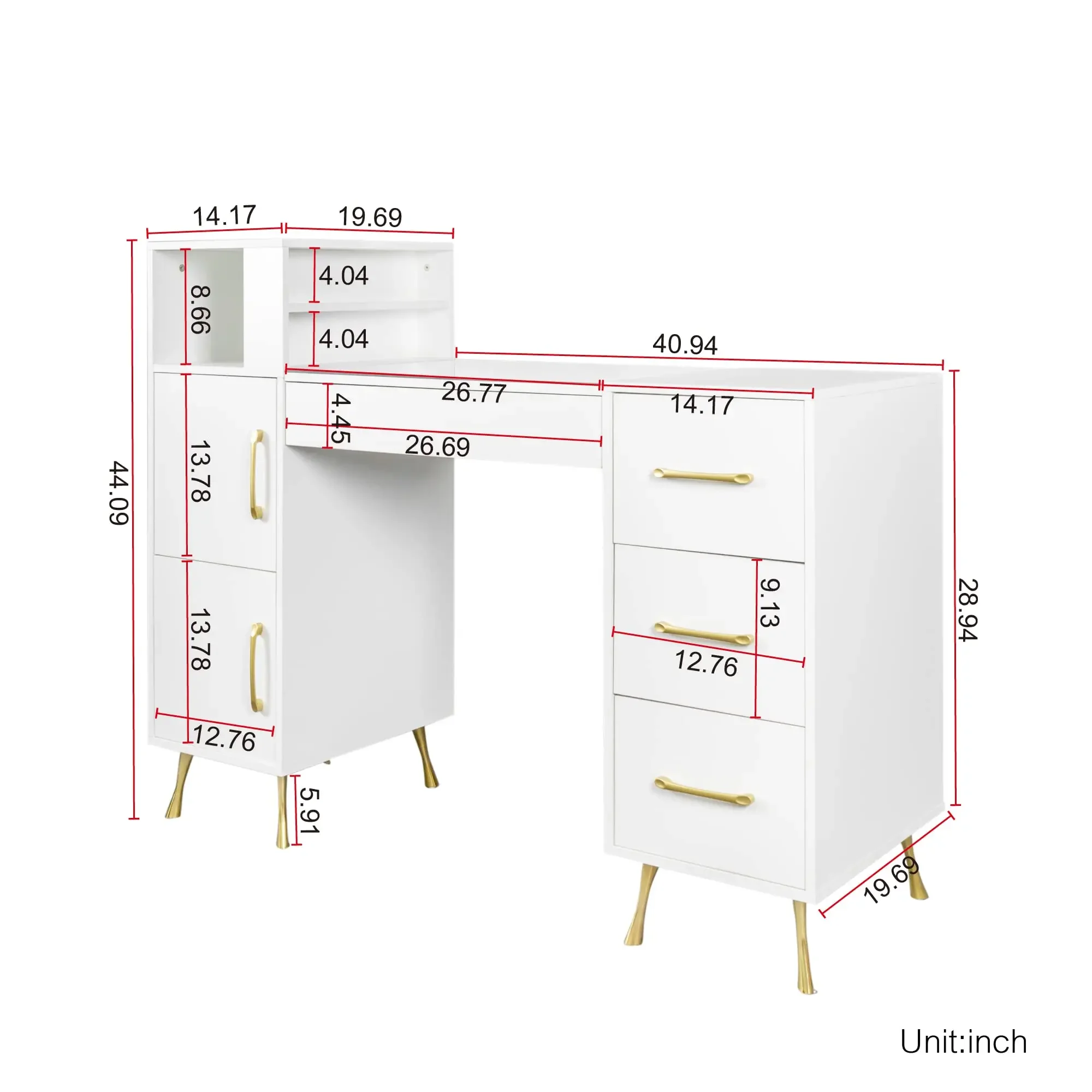 modern design manicure station nail table on wheels with 8 drawers beauty salon furniture wood contemporary multi storage