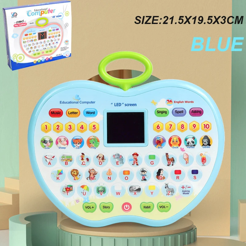 Kids Tablet Toddler Learning Pad with LED Screen Teach Alphabet Numbers Word Music Math Development Interactive Electronic Toy