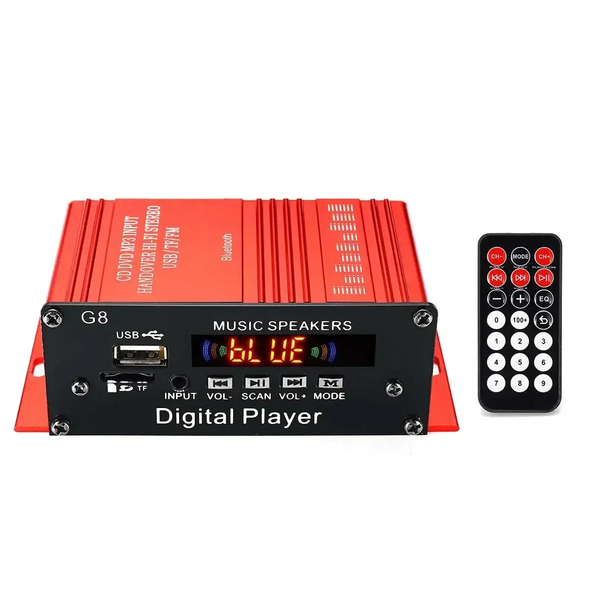 12 فولت 200 واط 2CH بلوتوث رقمي صغير HIFI الصوت مكبر كهربائي سيارة الصوت مكبر للصوت مكبرات صوت استيريو راديو FM USB ث/عن بعد