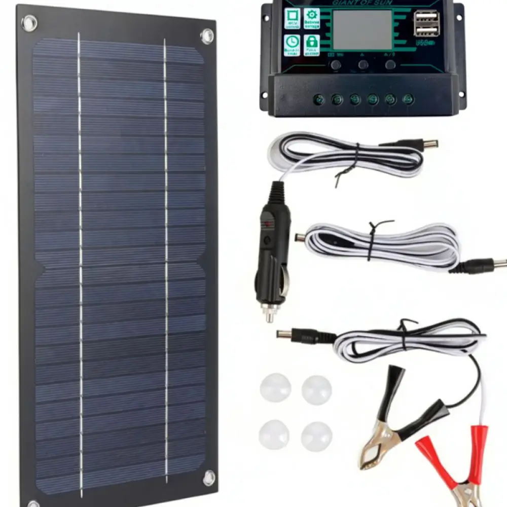 Solar Panel Energy Charging Kit For Outdoor RV Caravan Travel Compact Monocrystalline Power Source Solution