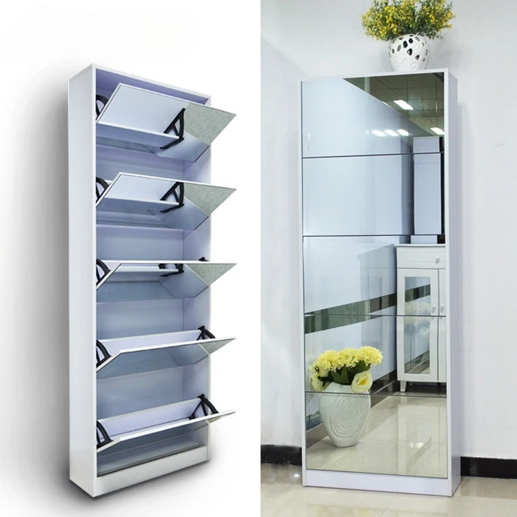 

Full body mirror shoe cabinet Multi-layer tipping bucket shoe cabinet Floorstorage cabinet Modern simple bathroomentrancecabinet