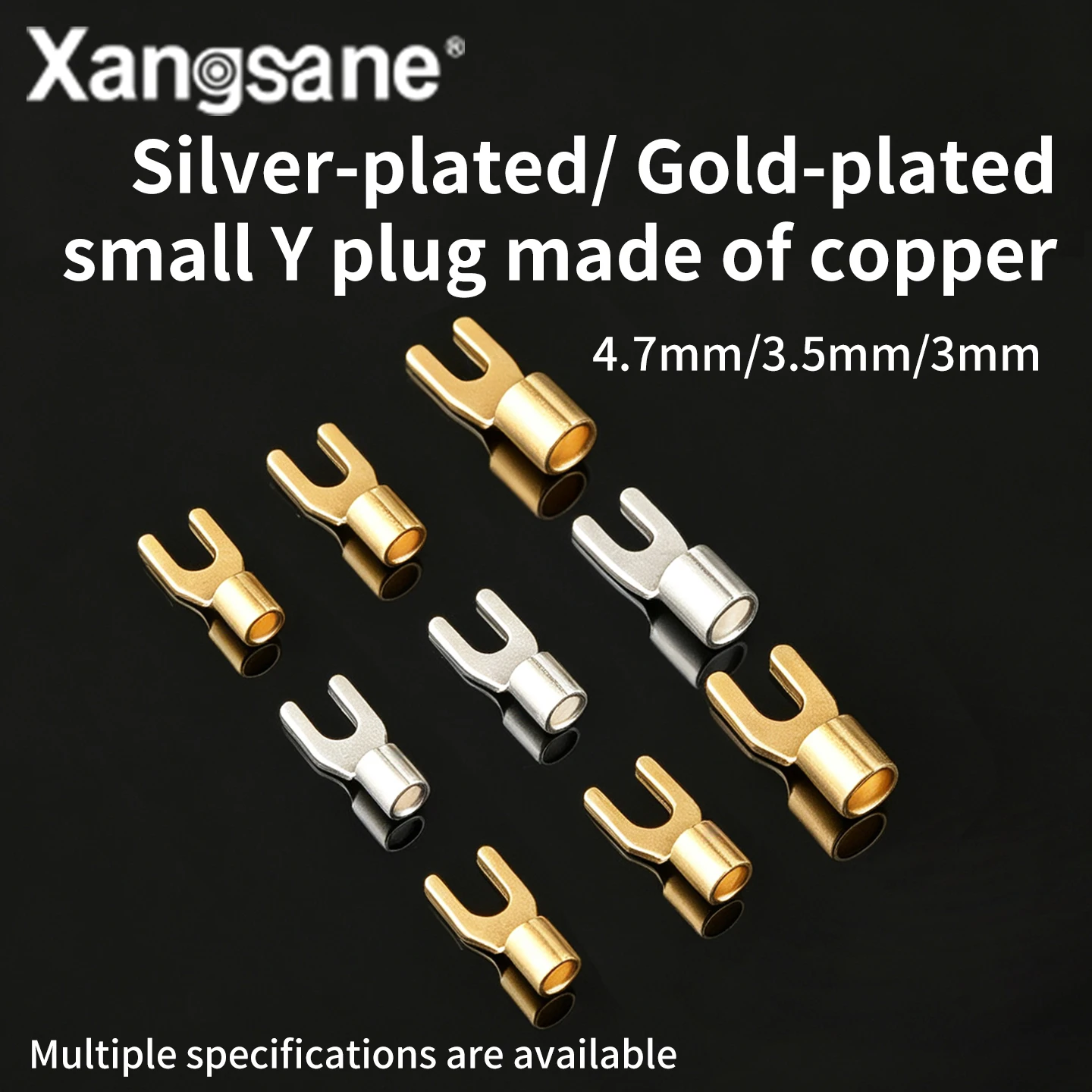 Xangsane red Copper Gold-plated Terminal Block for Wiring Connections of Automotive Amplifiers - Ground Wire U-Shaped plug