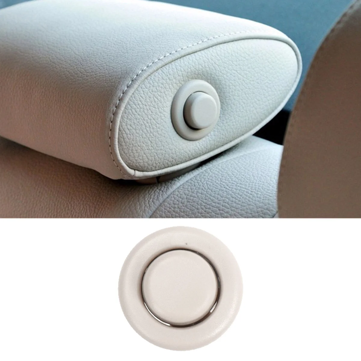 52207251371 5220 7251 371-1 Car Rear Headrest Button Switch for 3 5 Series E90 F10 F11 F18 2005-2016 Creamy White