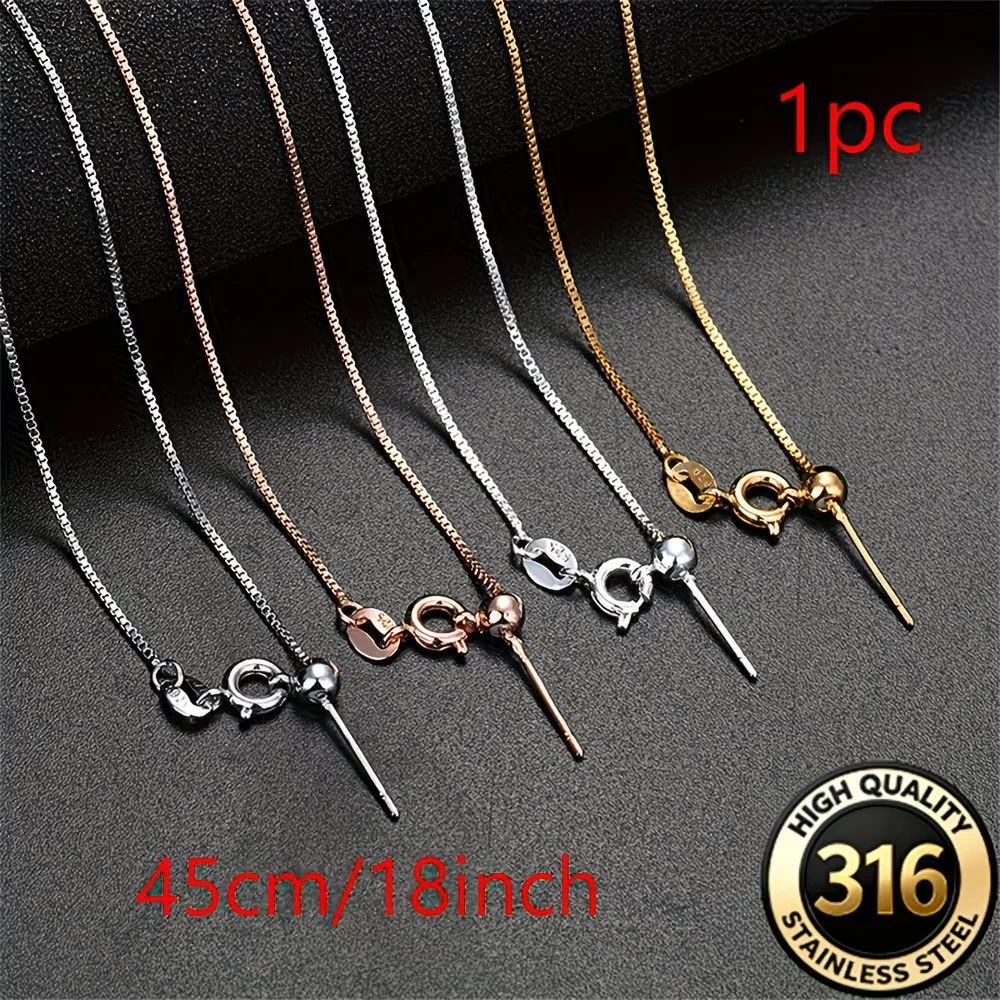 1pc Adjustable Length Easy Box Chain Necklace Basic Y-Type All-Match Chain Suitable for Jewelry And Daily Wear 3 Color Options