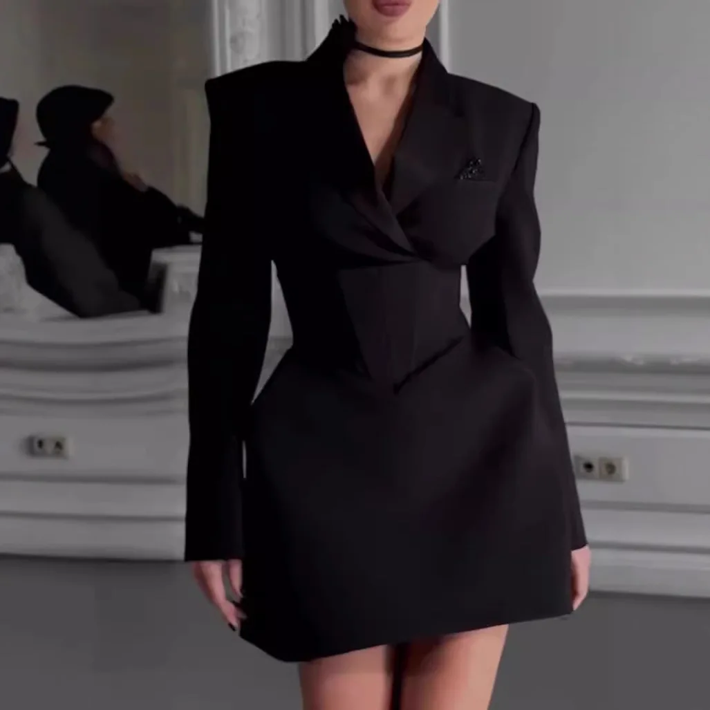 فين امرأة سيدة أنثى عادية متعددة الاستخدامات بلون مزاجه التنقل الفرنسية التلبيب الخصر مقعد الخصر بدلة صغيرة الخارجي #3