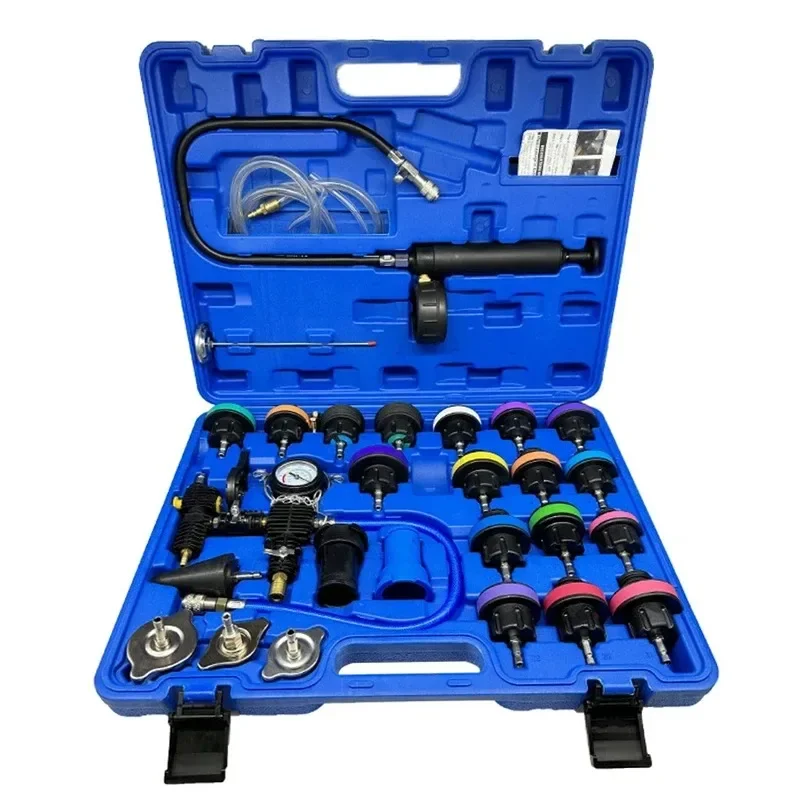 28Pcs Universal Radiator Pressure Tester Set Vacuum Type Cooling System Tester Water Tank Leak Detection Detector Tool