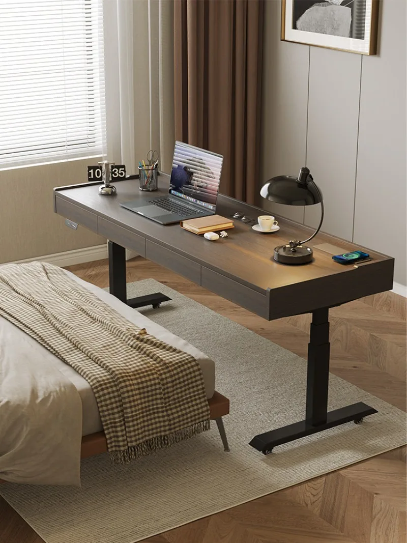 Electric lifting table Smart computer table Solid wood light luxury desk Home study table Work table Boss table