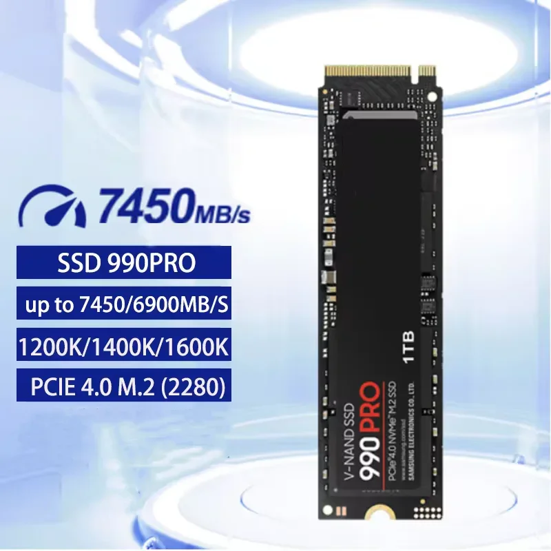 2024 990 PRO 4TB 2TB 1TB M.2 2280 SSD PCIe4.0 NVMe Gaming Internal Solid State Hard Drive Up To 7450MB/s for PS5 Laptop Desktop