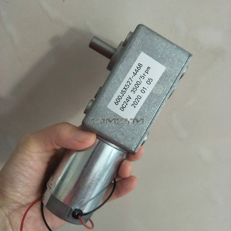 600JSX-4468 Square Turbo-Worm Gear Reduce Box Self-Lock 12V 24V Motor High Torque Speed 1/5/10/15/30/60/100/160RPM Single Shaf