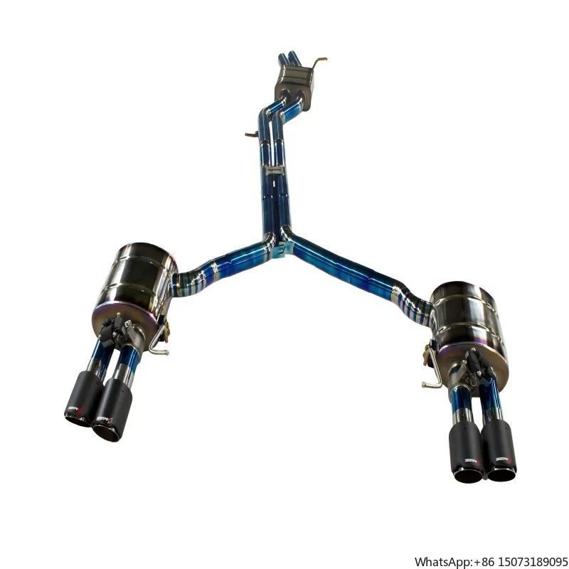 

Титановая выхлопная система для S4/S5 B9 B9.5 3.0T 2017 с регулируемыми клапанами, глушителем и спортивными насадками Catback