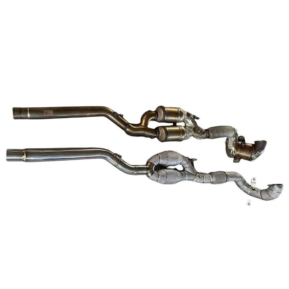 High flow stainless steel exhaust downspout for Audi Q3 2.0T 2020-2023 exhaust system catalytic converter retrofit upgrade