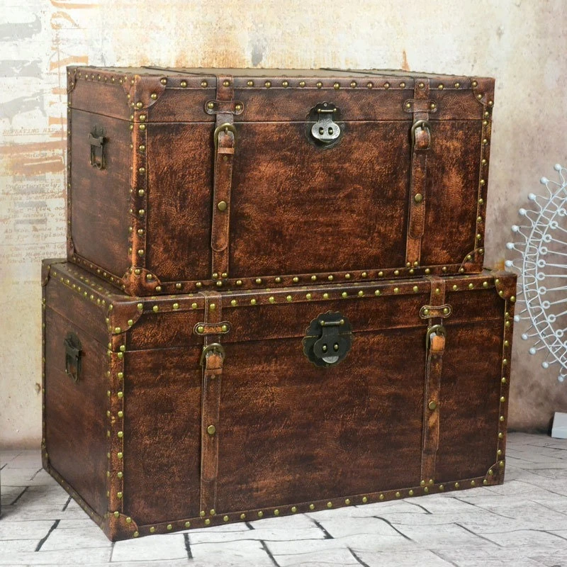 

Luxury leather case British retro case Creative coffee table case Vintage leather case