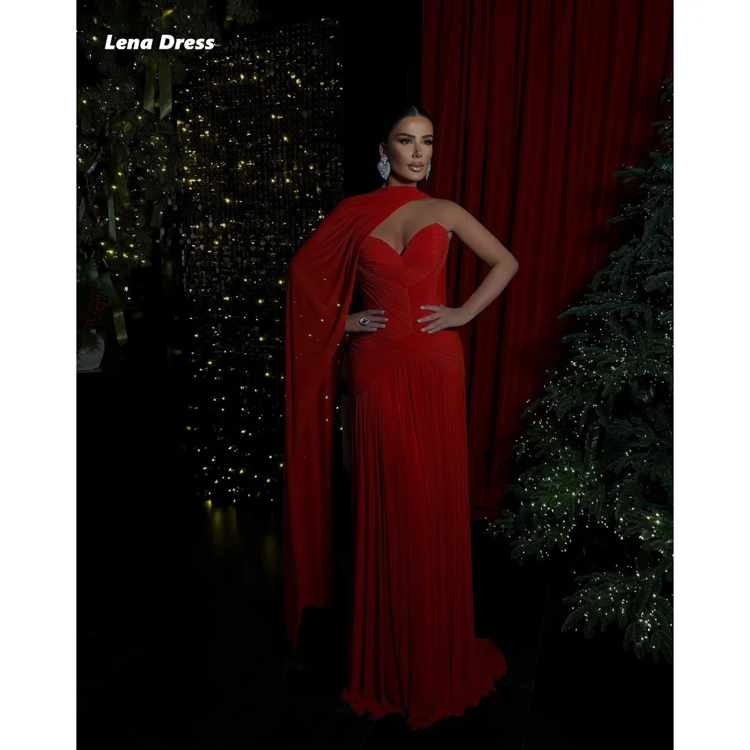 

Lena Red Evening Dresses Woman Elegant Party Dresses 2025 Woman Luxury Long Skirt Customized One Shoulder Wedding Prom Dress