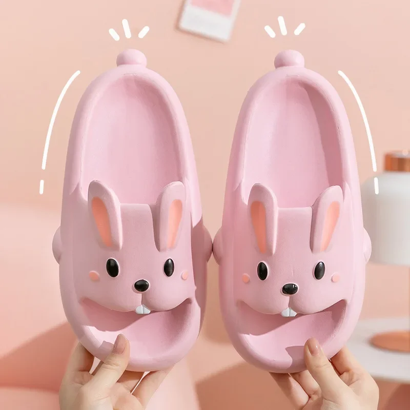 Woman Slippers Rabbit Cartoon cute Kawaii Summer beach outdoor flip flops Sandals anti-slip EVA funny soft indoor home house new