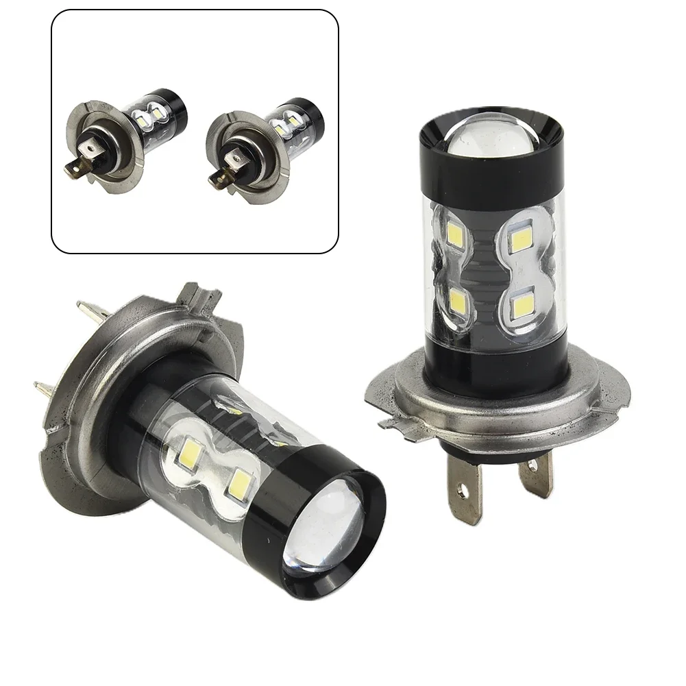 2pcs H7 LED Lamp Headlight Fog Light DRL Bulbs DC 9V-36V 6000K White Light LED Front Fog Light Driving Lamps Car Accessories