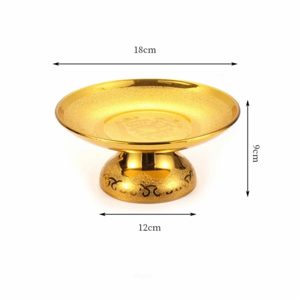 New Vintage Golden Lotus Tray Decorative Ornament Offering Plate Classic Household Fruit Tray Home Decoration
