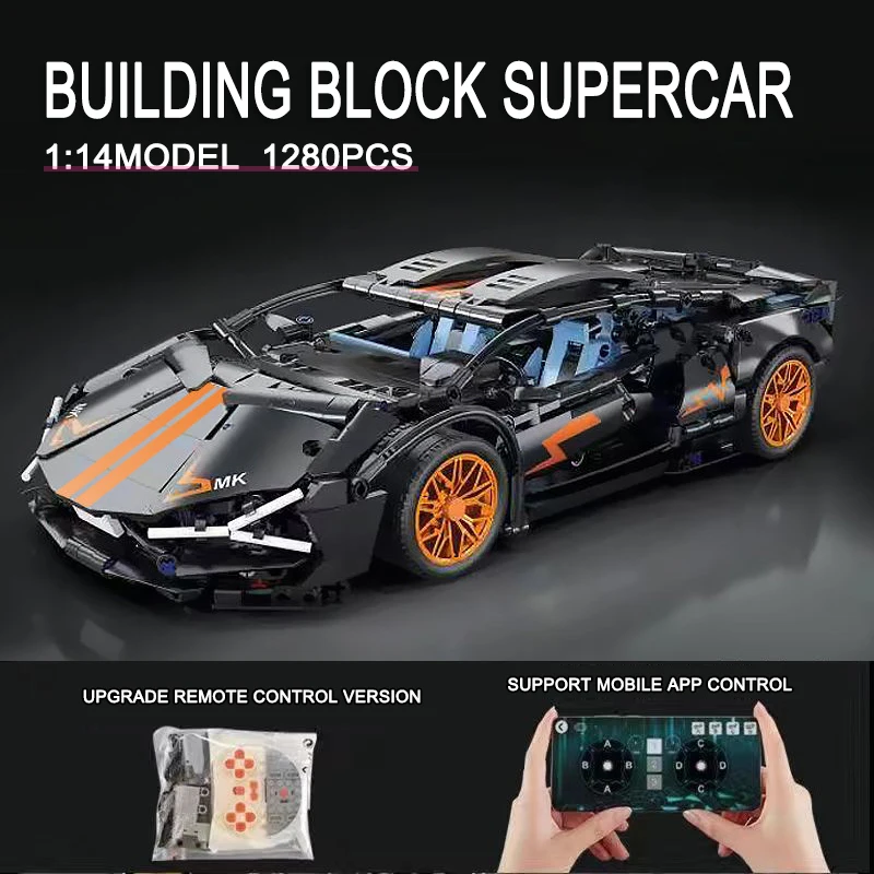 Technical APP Remote Control Moter Power Sport Car Building Blocks Bricks  Speed Racing Supercar Sets Toys For Kids Models Gifts