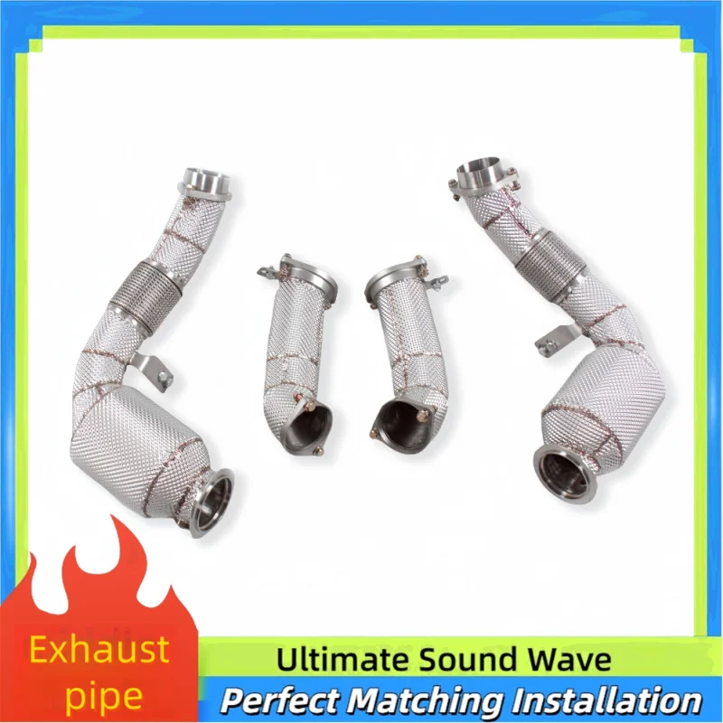 

High-flow Downpipe Front Pipe Exhaust for BMW M5 G90 4.4T 2025 Stainless Insulation Enhances Performance and Power Upgrade