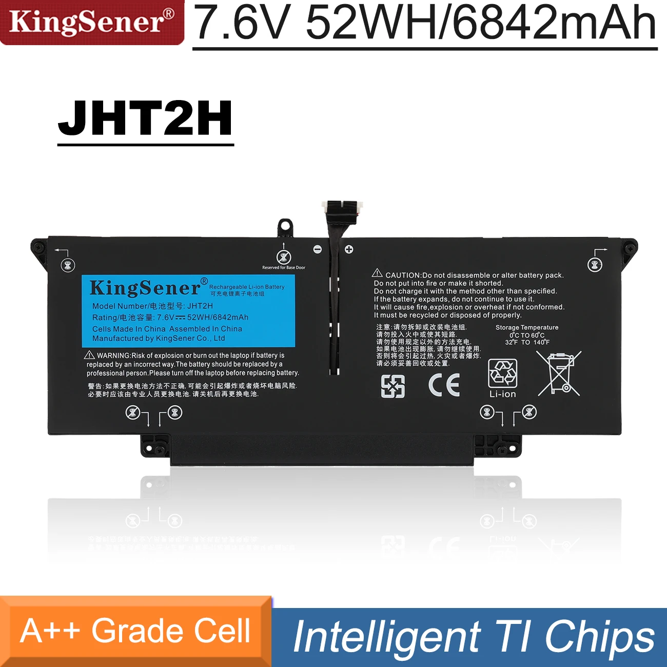 

KingSener JHT2H 52WH Battery for DELL Latitude 7310 7410 Series 35J09 0YJ9RP 009YYF 07CXN6 04V5X2 0HRGYV Fast Delivery