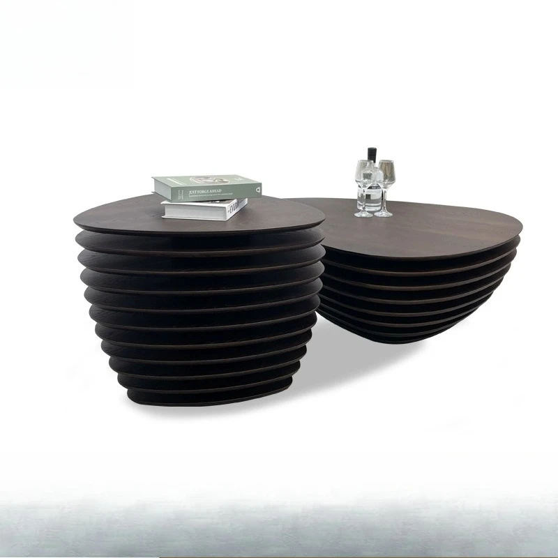 Living room rotating special-shaped coffee table high-end creative villa coffee table table
