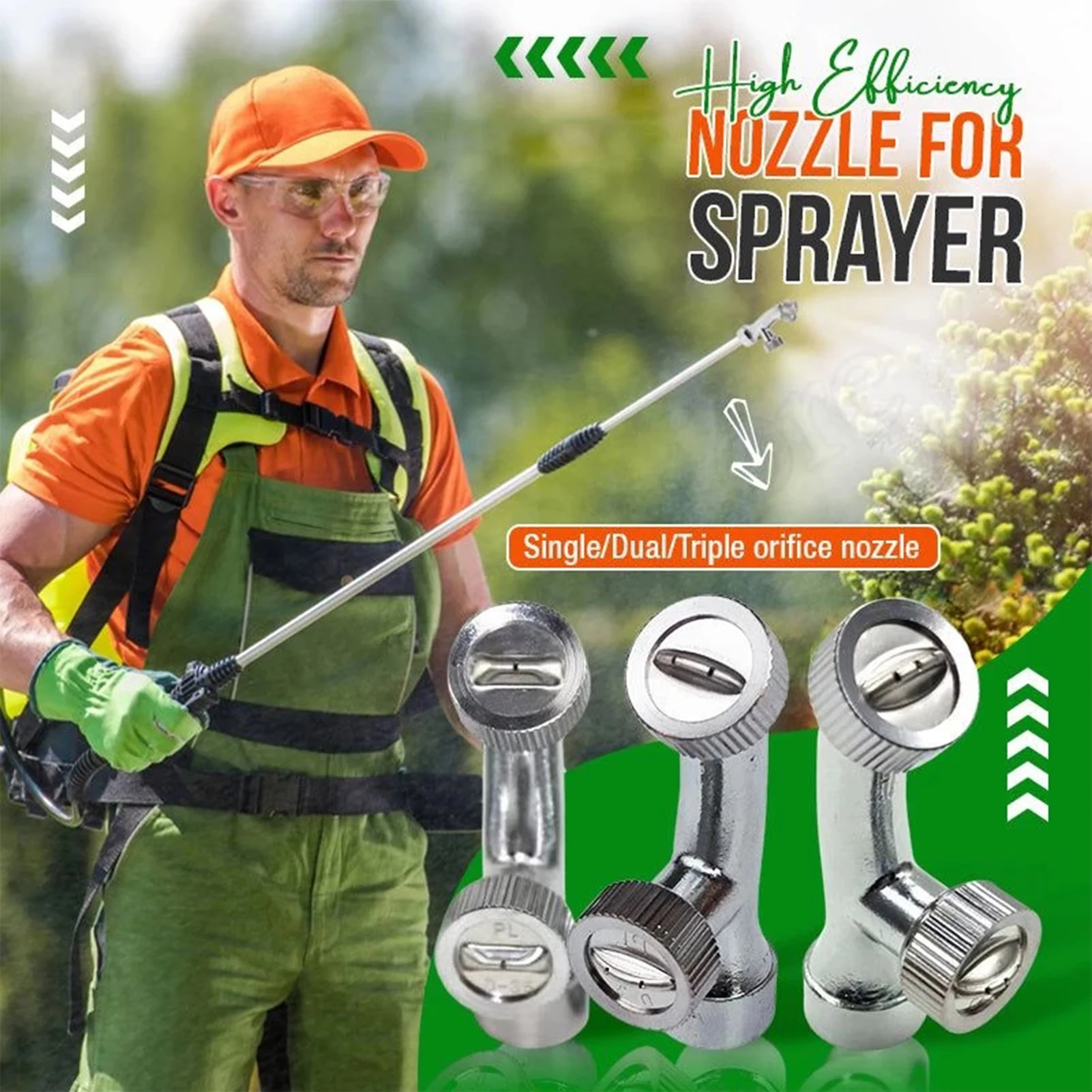 

Stainless Steel Spray Mist Nozzle Double Nozzle Water Saving Garden Agriculture Misting Nozzles For Garden Watering Roof Cooling