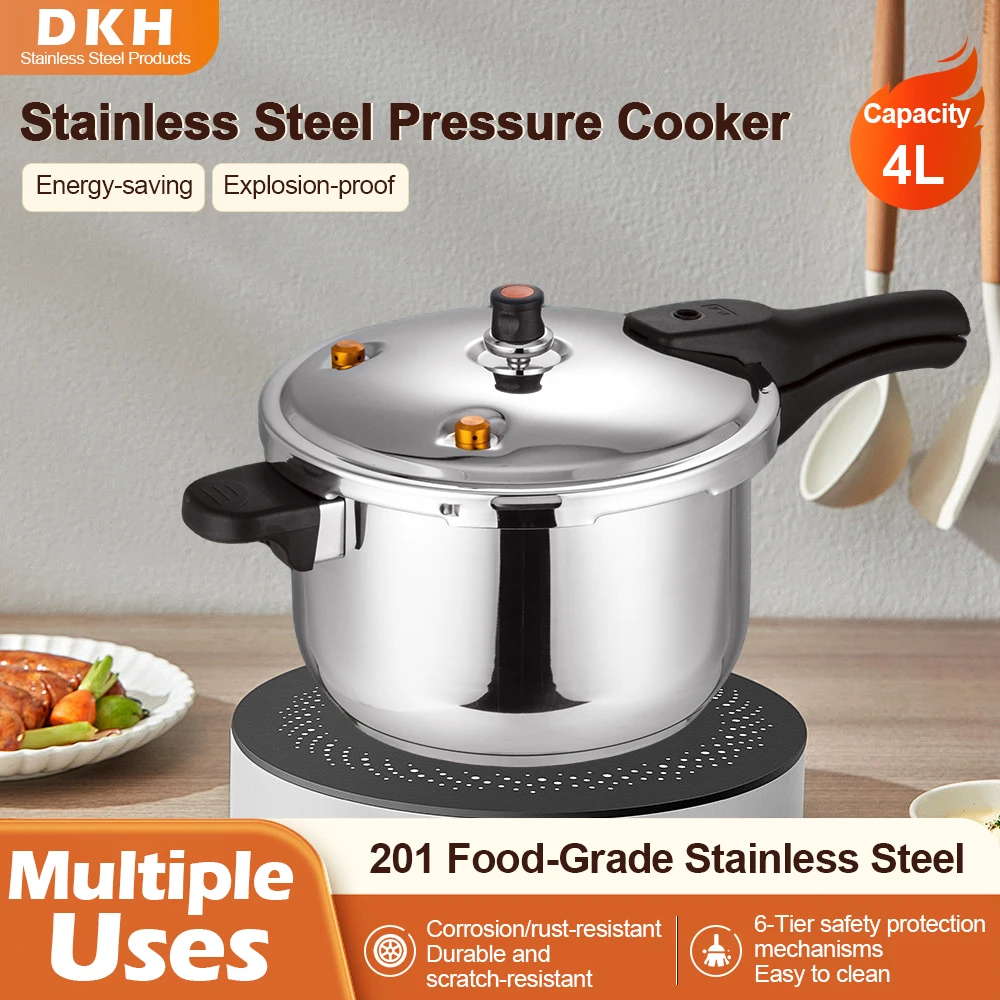 

Liantong 4L Stainless Steel Compact Pressure Cooker CE Certified Explosion-Proof Cookware Gas & Induction Cooktops Compatible