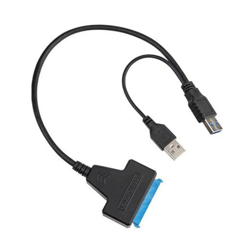 Cable SATA para ordenador portátil SSD de 2,5 pulgadas, adaptador USB 3,0 para disco duro externo HDD de escritorio, con puerto de fuente de alimentación para Mac OS y Windows