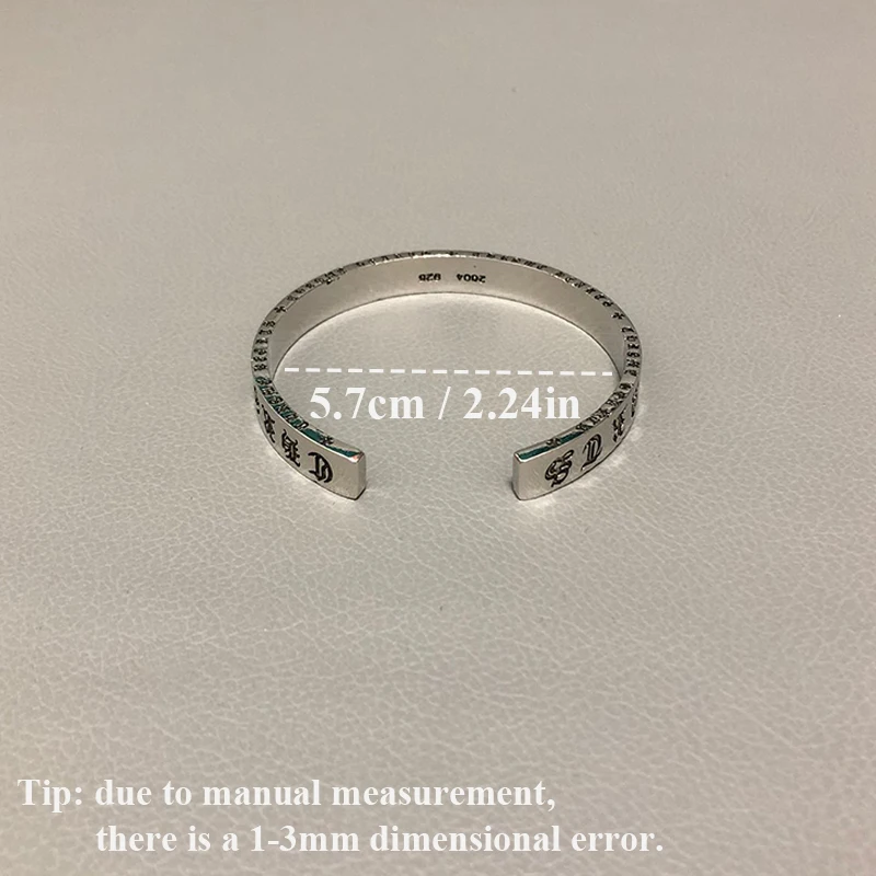 Silver Color Retro Pattern Women Bracelets Open Adjustable Minimalist Itanlian Men Cuff Bangle Stainless Steel Style Jewelry New