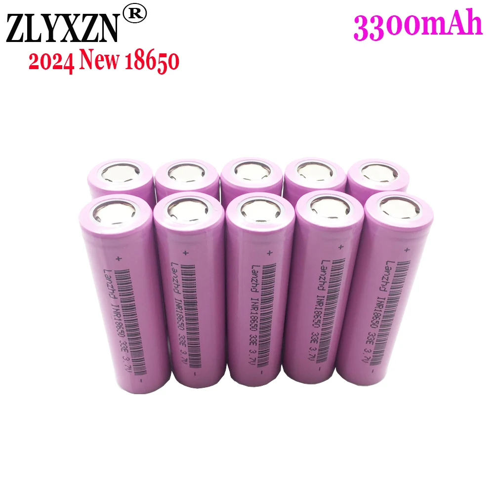 28PCS 2024 NEW 18650 DIY Battery Li ion 3.7V batteries 18650 3300mAh 17A For Bicycle Flashlight Mobile computer battery Pack