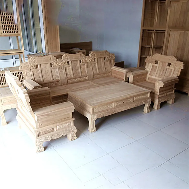 

Customizable Chinese sofa old elm living room small apartment combination white billet