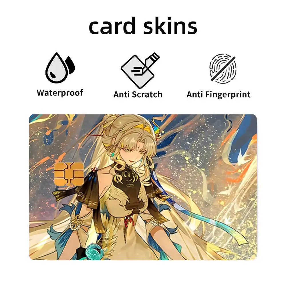 Game Wuthering Waves Suisui Credit Skin Cover Card Stickers 4PCS Film Bus Pass Front Decoration Bank Debit Waterproof