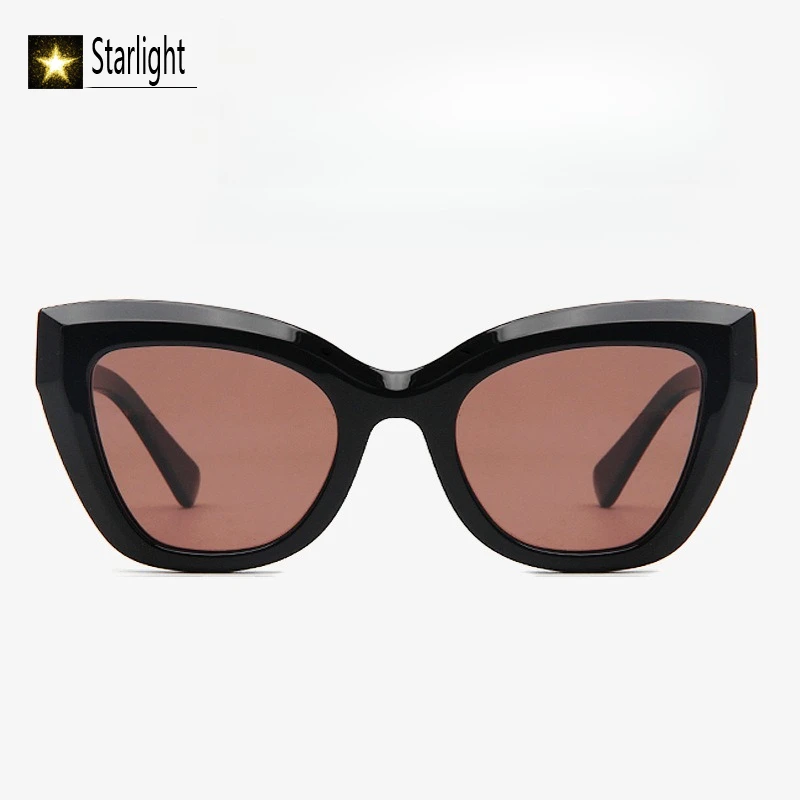 偏光アセテート厚い黒レトロキャットアイサングラス女性ビーチメガネ男性女性手作り-uv400-屋外眼鏡-145-ミリメートル