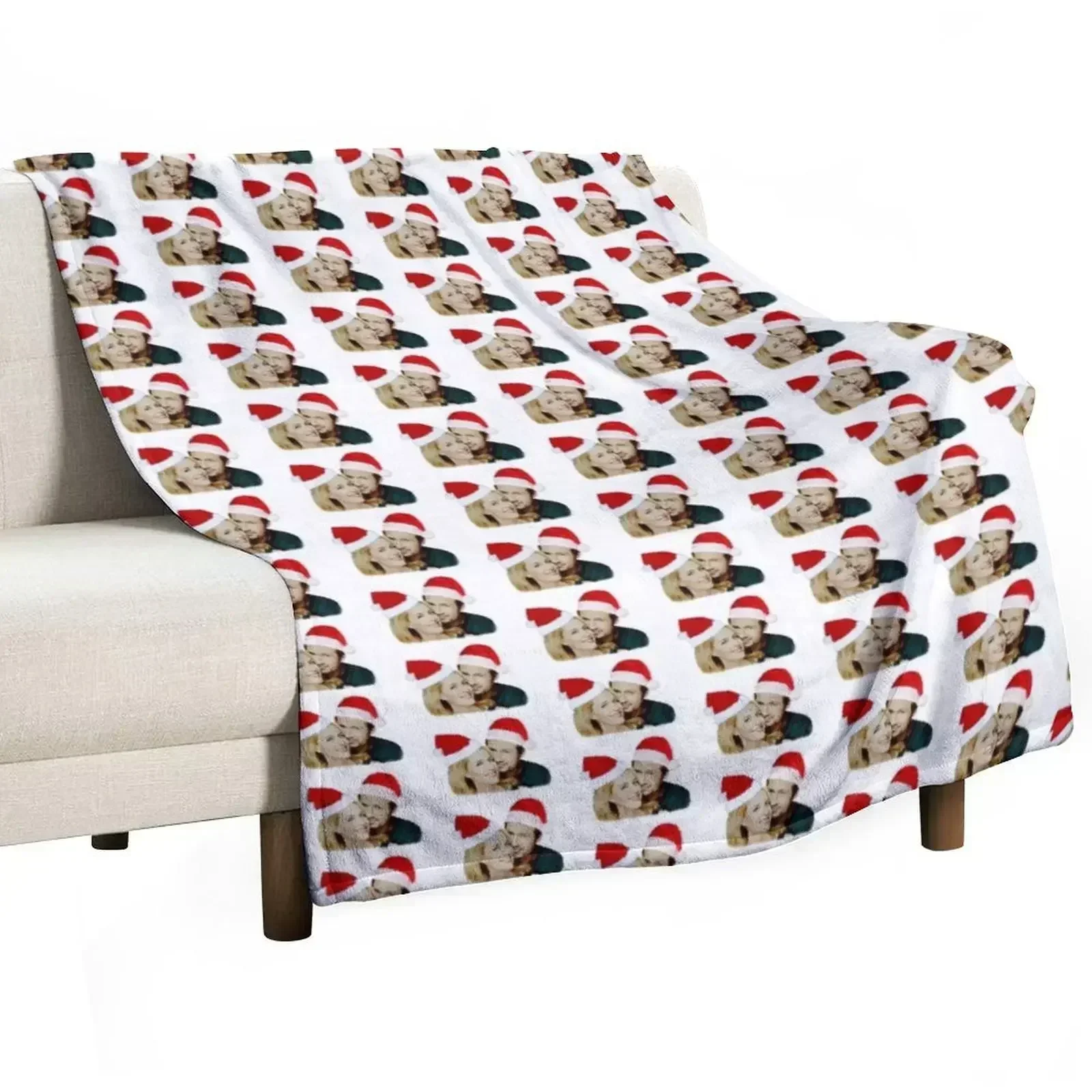 Gillian and David - Christmas edition Throw Blanket Quilt Loose Plaid on the sofa Soft Big Furry wednesday Blankets