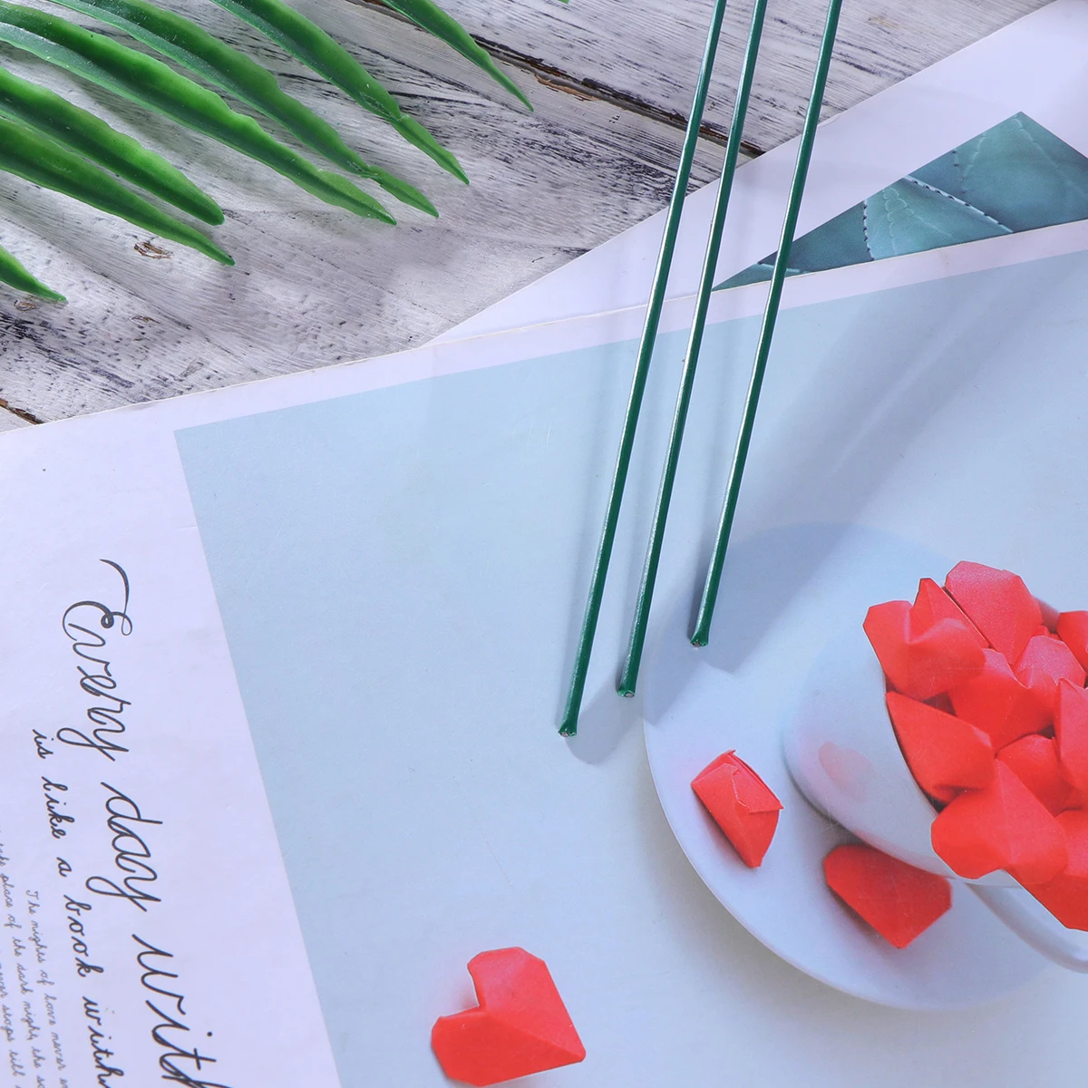 

51pcs Artificial Flower Stems High Quality Flexible Short Stem Arrangement DIY Rod Simulated Plant Branches Elegant Accessory