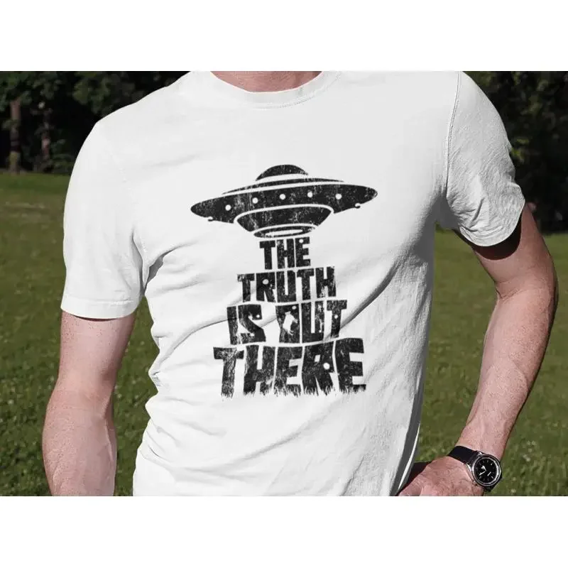 The Truth is Out There T Shirt Cryptid Illuminati Alien Mothman Bigfoot Cartoon Cool Wind UFO X Files Area 51 red
