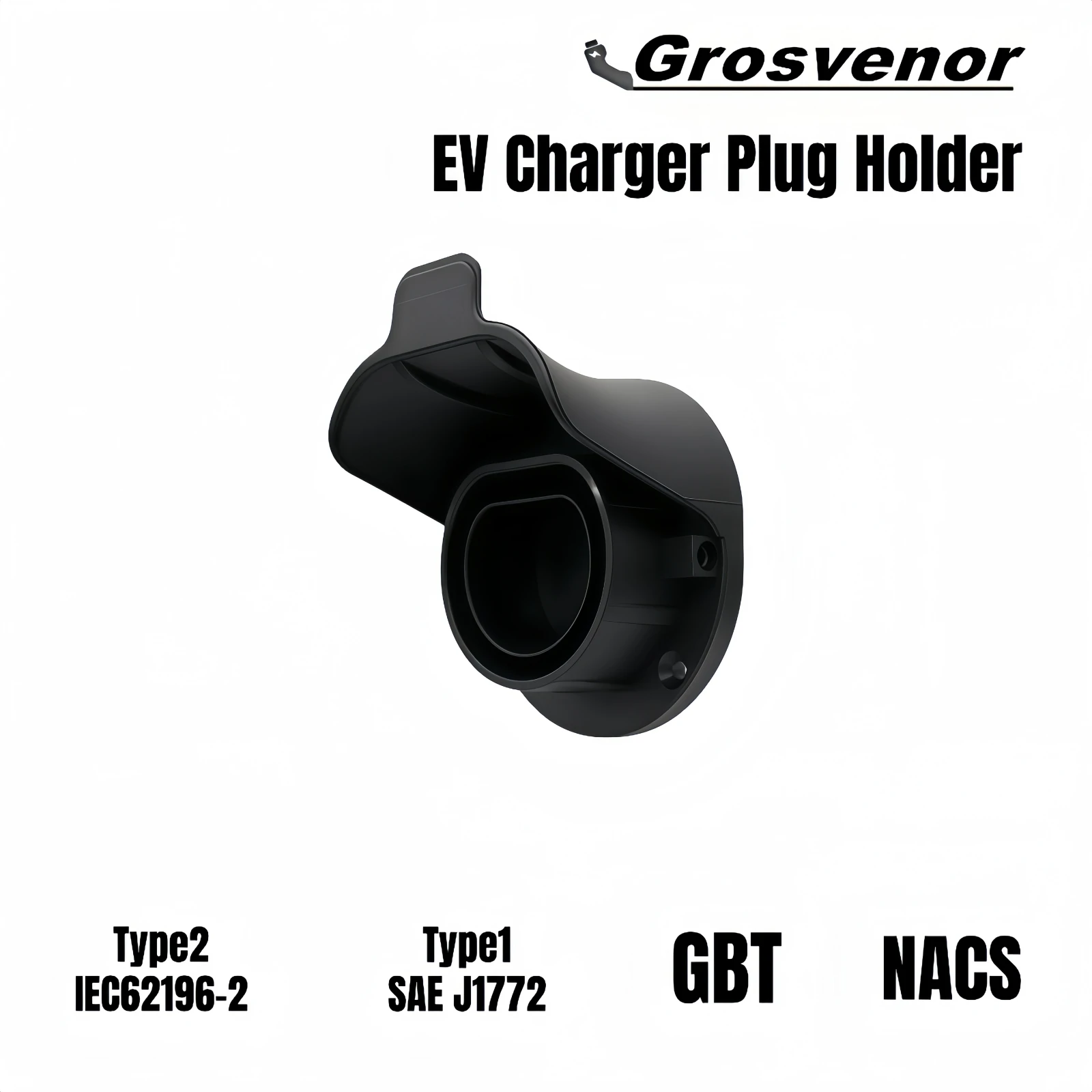 Electric Vehicle Type1 Type2 GBT NACS Charger Plug Holder SAEJ1772 IEC62196-2 EV Charging Cable Holder EVSE Wallbox Accessories