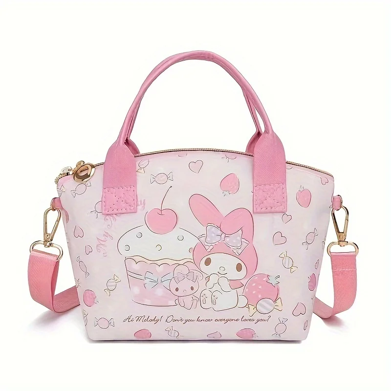 Lovely Sanrio Cinnamoroll Hello Kitty Tote Handbag Stylish Versatile with Adorable Kuromi Mymelody Prints Perfect Shoulder Bag