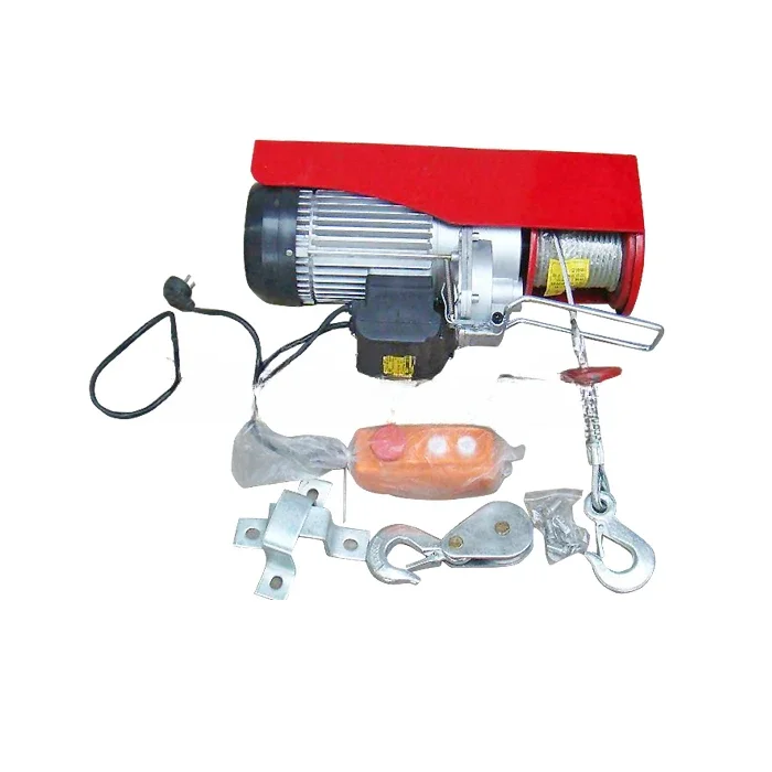 Fixed Hook Mini Electric Wire Rope Hoist 100kg 200kg Electric Micro Winch 110v 220v