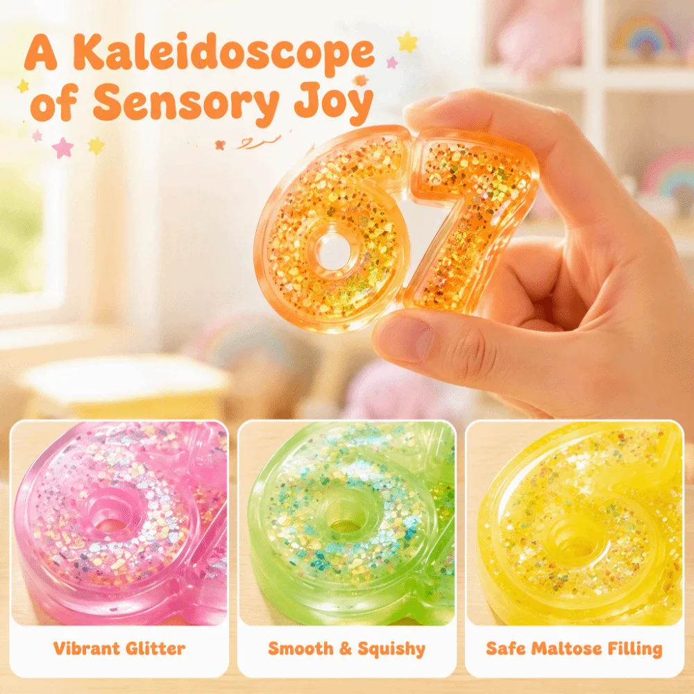 Cartoon Pinch Six Seven Fidgets Toy Slow Rising 67 Maltose Squeeze Hand Relax Slow Rebound Birthday Gift