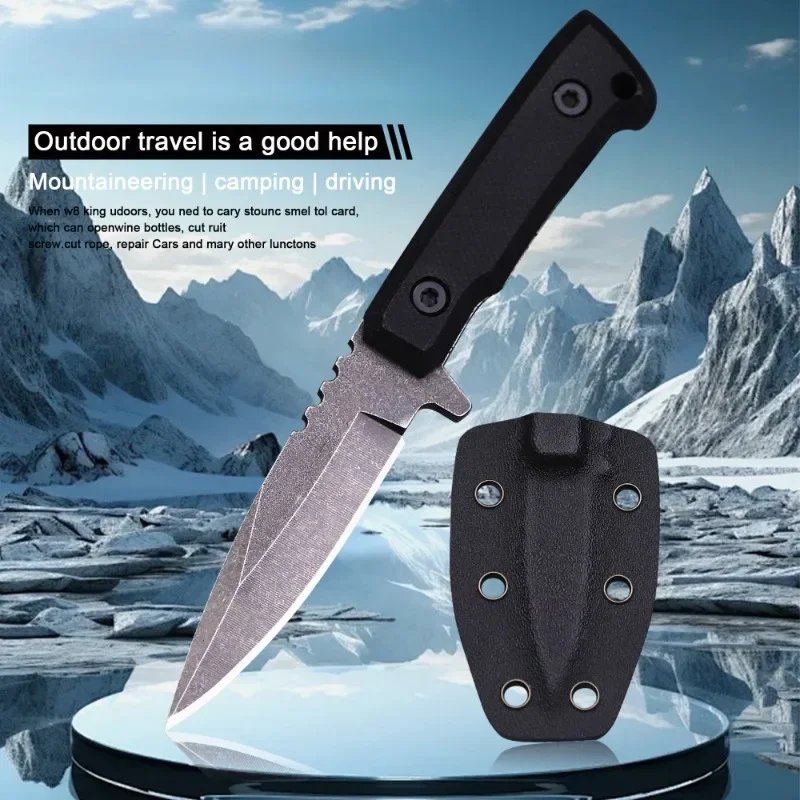 

2024 New Outdoor Mini Straight Knife+K-Sheath, Outdoor Hiking Camping EDC Survival Knife, Pocket Straight Knife