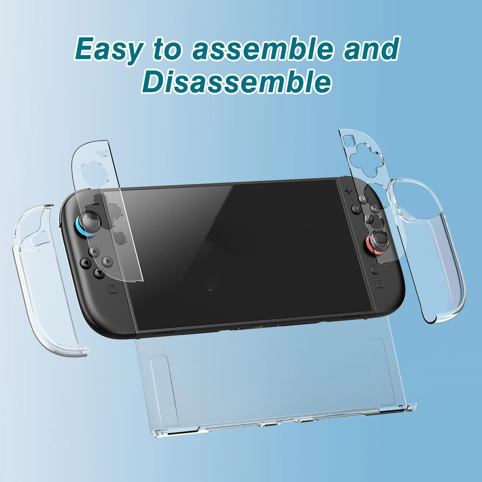 Para switch 2 capa transparente compatível com switch 2, switch 2 capa acoplável com protetor de tela 4k hd, capa protetora para pc