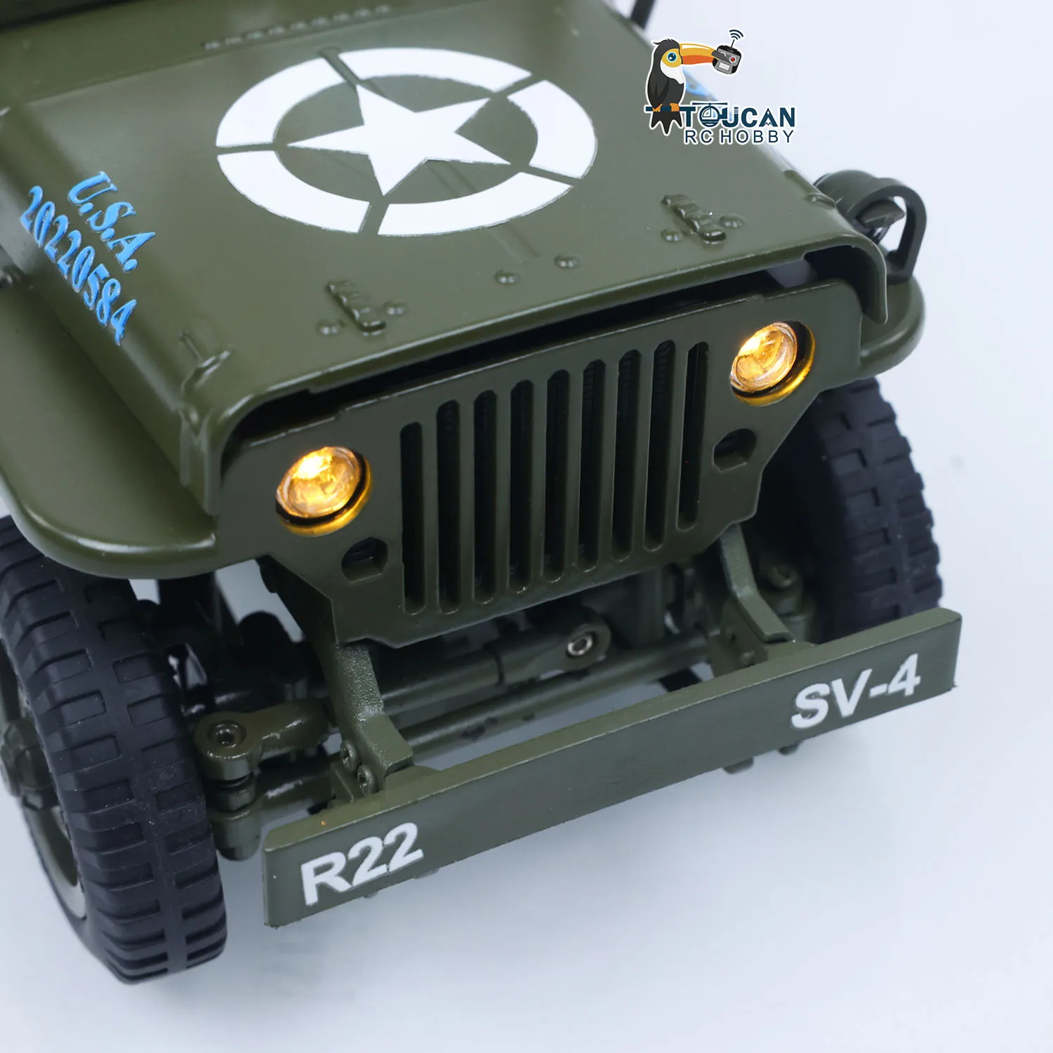 

4*4 RTR 1/16 RC Military Truck Vehicle Electric Model Metal Car Shell Drive Shafts Light System Remote Control Off Road Cars Toy