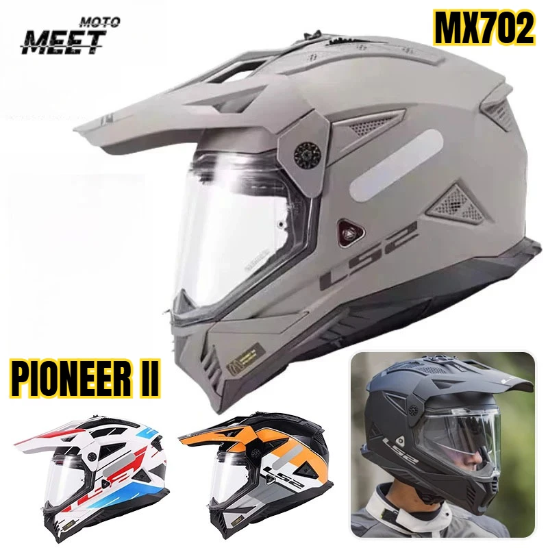

Мотошлем MX702 PIONEER II для бездорожья, карбоновый, с двойным противотуманным визором, Capacete Casco Moto Casque