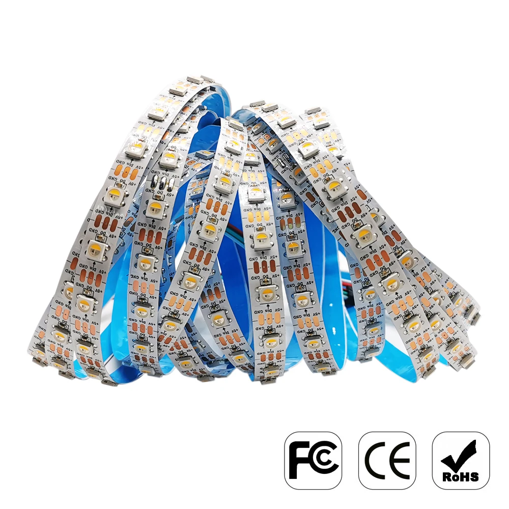 1-5M SK6812 RGBW RGBWW Led Strip Light Smart 4 In 1 3Pin Individual Addressable 30 60 144 Pixels/M Black White IP30 65 67 DC5V