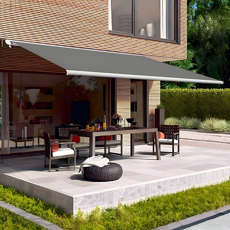 

Electric Retractable Awning - Full-Case Folding, Remote-Controlled Aluminum Alloy Sun & Rain Shelter for Roofs, Balconies, Terra