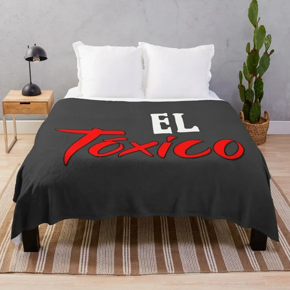 El Toxico White Red Typography Spanish Saying Throw Blanket Thermals For Travel Blankets For Bed Fashion Sofas For Baby Blankets