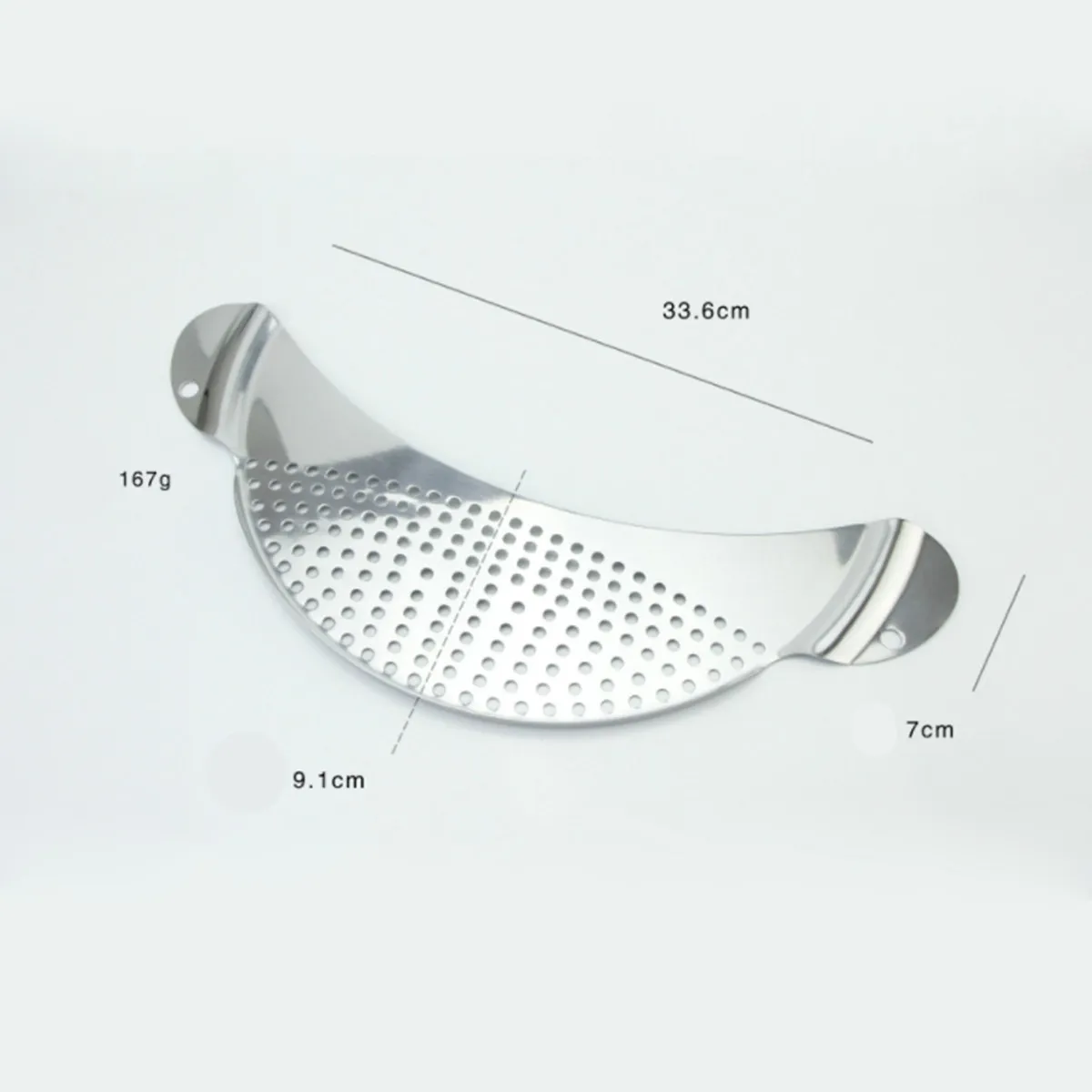 1Pcs Stainless Steel Pot Drainer Multifunctional Pan Strainer Heavy Duty Crescent Design Easy Draining Kitchen Filter Tool