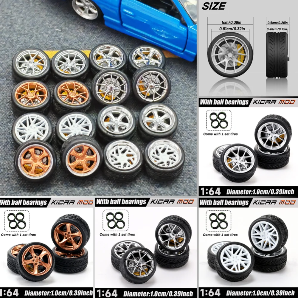 

Модель автомобиля в масштабе 1/64, комплект шин и ломтиков с тормозным диском на шарикоподшипнике, диски из АБС-пластика диаметром 10 мм для горячих колес Tomcia Car