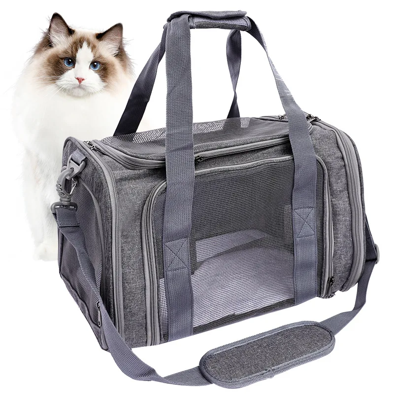 Go out bag folding breathable cat bag Large capacity small cat car travel dog bag